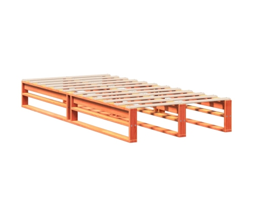 Cama sin colchón madera maciza de pino marrón cera 100x200 cm