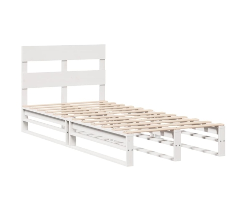 Estructura de cama sin colchón madera maciza blanca 75x190 cm