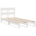 Estructura de cama sin colchón madera maciza blanca 75x190 cm