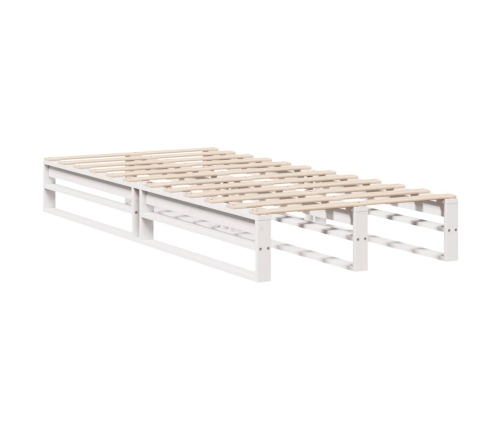 Estructura de cama sin colchón madera maciza blanca 75x190 cm