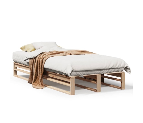 Estructura de cama sin colchón madera maciza de pino 90x200 cm