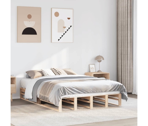 Estructura de cama sin colchón madera de pino maciza 120x200 cm