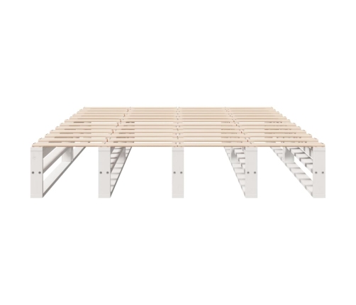 Estructura de cama sin colchón madera maciza blanca 120x190 cm