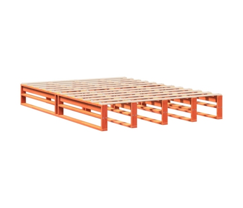 Estructura de cama sin colchón madera maciza marrón 120x190 cm