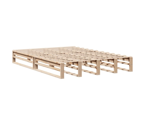 Estructura de cama sin colchón madera maciza de pino 135x190 cm