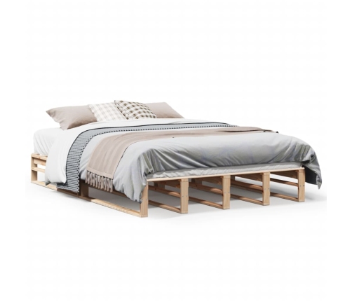 Estructura de cama sin colchón madera maciza de pino 135x190 cm