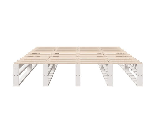Estructura de cama sin colchón madera de pino blanca 140x190 cm