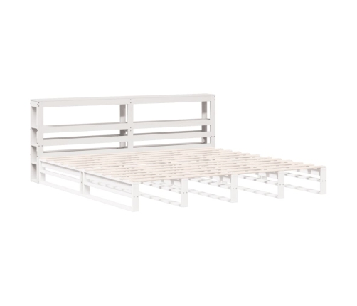 vidaXL Cabecero de cama con estantes madera maciza pino blanco 200 cm