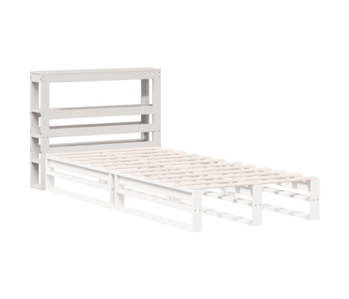 Cabecero de cama con estantes madera maciza pino blanco 90 cm