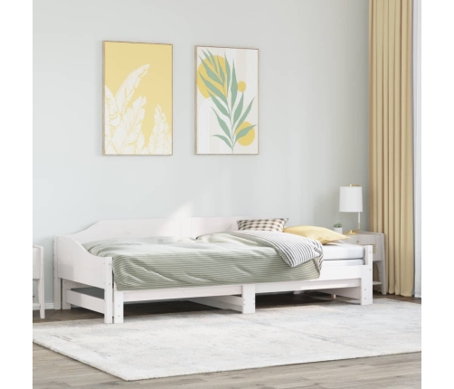 Sofá cama nido madera maciza de pino blanco 90x200 cm