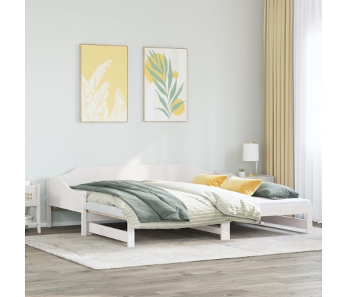 Sofá cama nido madera maciza de pino blanco 90x200 cm