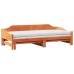 Sofá cama nido madera maciza de pino marrón cera 90x200 cm