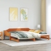 Sofá cama nido madera maciza de pino marrón cera 90x200 cm