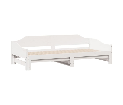 Sofá cama nido sin colchón madera maciza blanco 90x190 cm