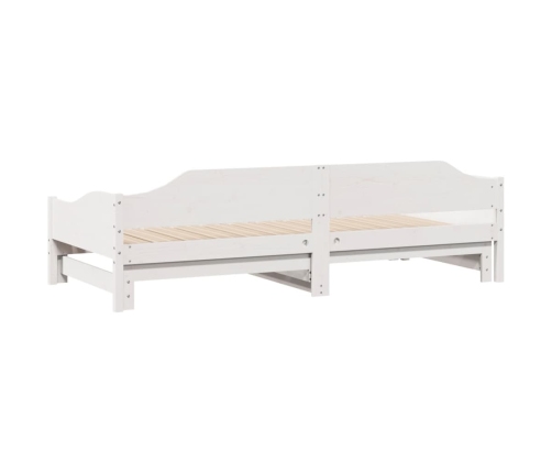 Sofá cama nido sin colchón madera maciza blanco 90x190 cm