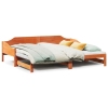 Sofá cama nido sin colchón madera maciza marrón cera 90x190 cm