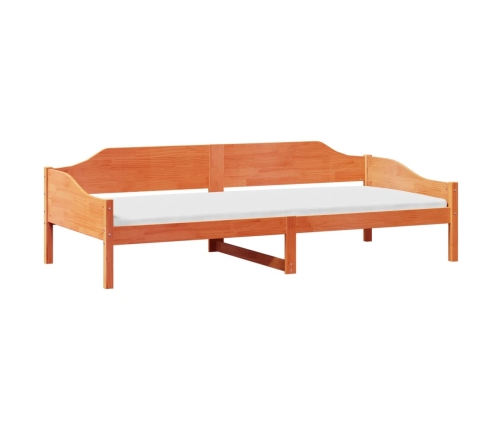 Cama sin colchón madera maciza pino marrón cera 80x200 cm