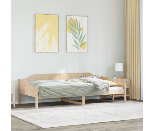 Estructura de cama sin colchón madera maciza de pino 90x200 cm