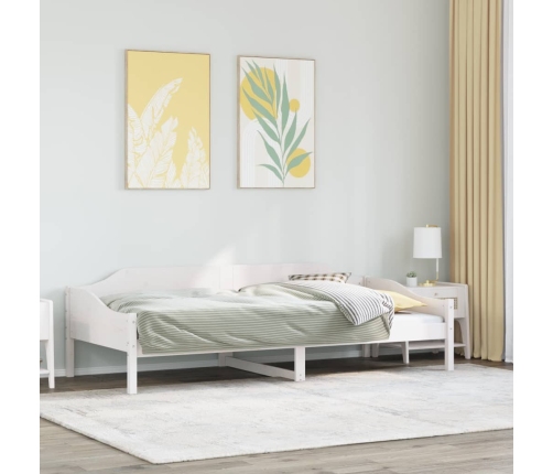 Estructura de cama sin colchón madera de pino blanca 90x200 cm