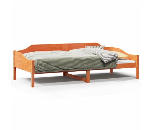 Estructura de cama sin colchón madera de pino marrón 90x200 cm