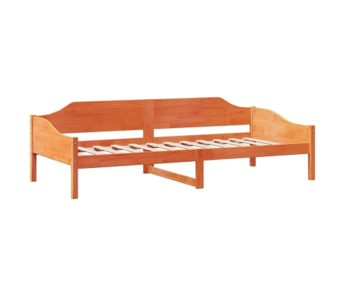 Estructura de cama sin colchón madera de pino marrón 90x200 cm