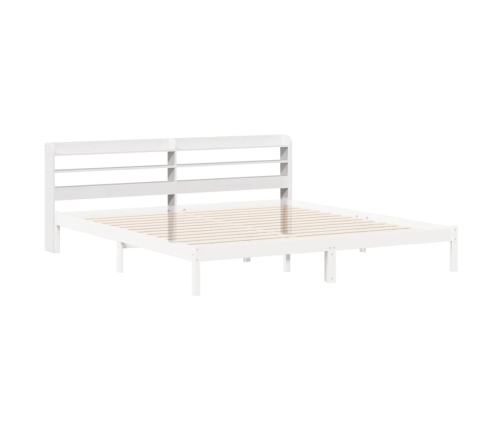 Cabecero de cama con estantes madera maciza pino blanco 180 cm