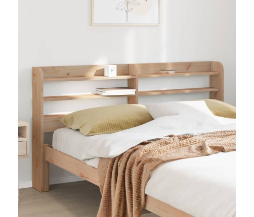 Cabecero de cama con estantes madera maciza de pino 140 cm