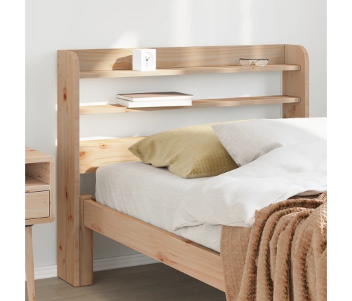 Cabecero de cama con estantes madera maciza de pino 100 cm