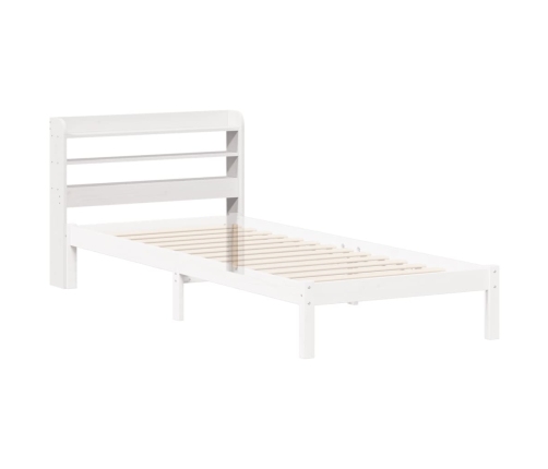 vidaXL Cabecero de cama con estantes madera maciza pino blanco 100 cm