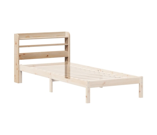 Cabecero de cama con estantes madera maciza de pino 75 cm