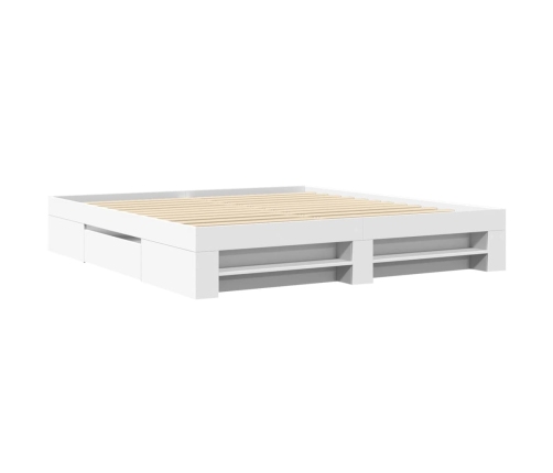 vidaXL Estructura de cama madera de ingeniería blanca 200x200 cm