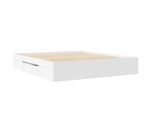 vidaXL Estructura de cama madera de ingeniería blanca 200x200 cm