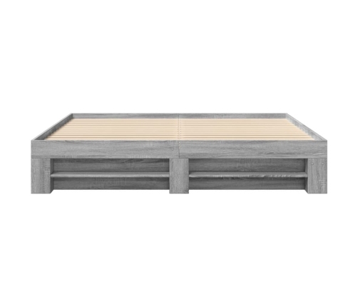 Estructura de cama madera de ingeniería gris Sonoma 200x200 cm
