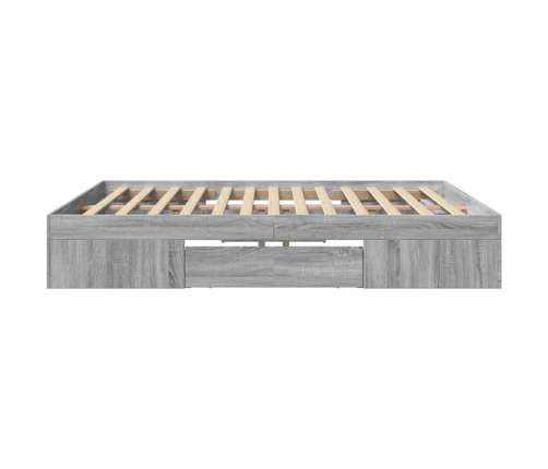 Estructura de cama madera de ingeniería gris Sonoma 200x200 cm