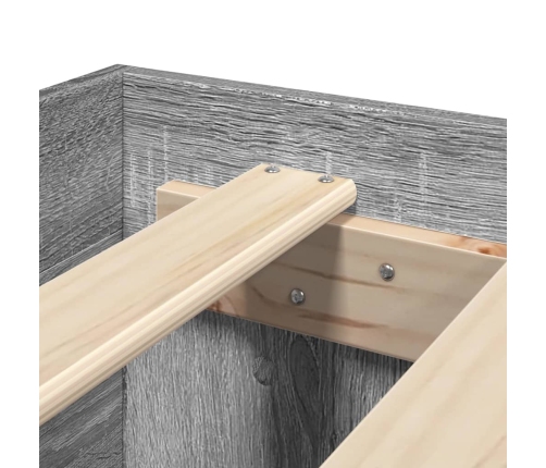Estructura de cama madera de ingeniería gris Sonoma 200x200 cm