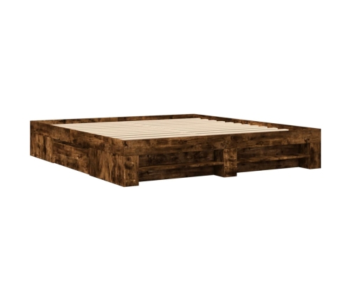 Estructura de cama sin colchón roble ahumado 180x200 cm
