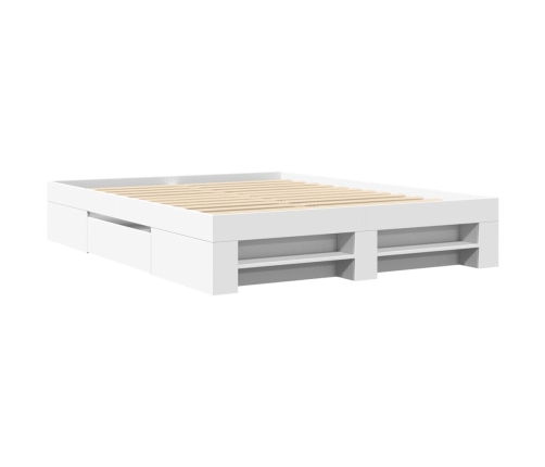 vidaXL Estructura de cama madera de ingeniería blanca 160x200 cm