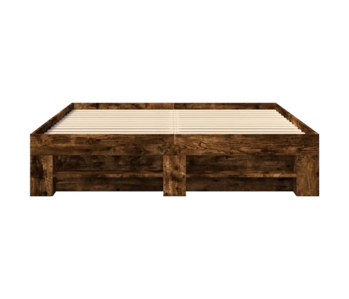 Estructura de cama sin colchón madera roble ahumado 150x200 cm