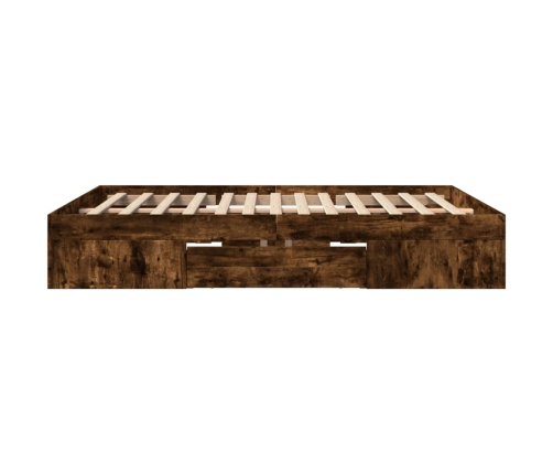 Estructura de cama sin colchón madera roble ahumado 150x200 cm