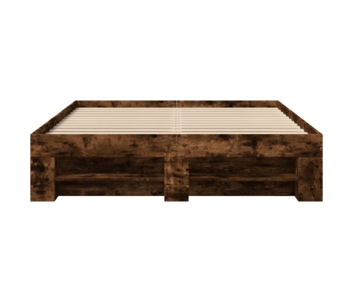 Estructura de cama sin colchón madera roble ahumado 140x200 cm