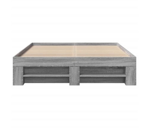 vidaXL Estructura de cama madera de ingeniería gris Sonoma 140x200 cm