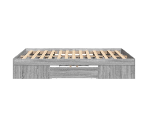 vidaXL Estructura de cama madera de ingeniería gris Sonoma 140x200 cm