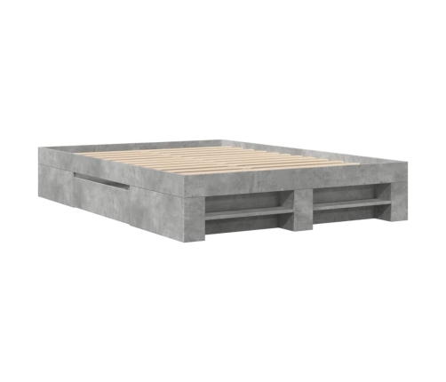 Estructura de cama madera de ingeniería gris hormigón 120x200cm