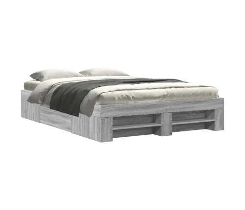 vidaXL Estructura de cama madera de ingeniería gris Sonoma 120x200 cm