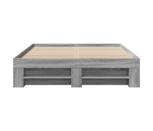 vidaXL Estructura de cama madera de ingeniería gris Sonoma 120x200 cm