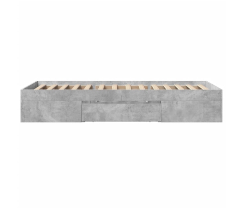 vidaXL Estructura de cama madera de ingeniería gris hormigón 100x200cm