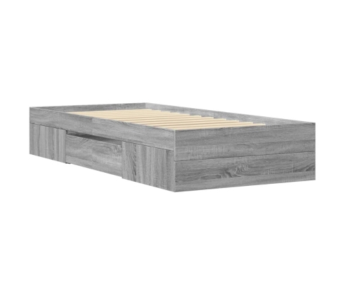 Estructura de cama madera de ingeniería gris Sonoma 100x200 cm