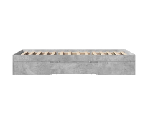 Estructura de cama madera de ingeniería gris hormigón 90x200cm