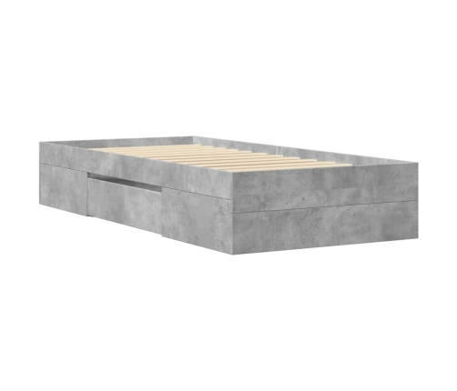 Estructura de cama madera de ingeniería gris hormigón 90x200cm