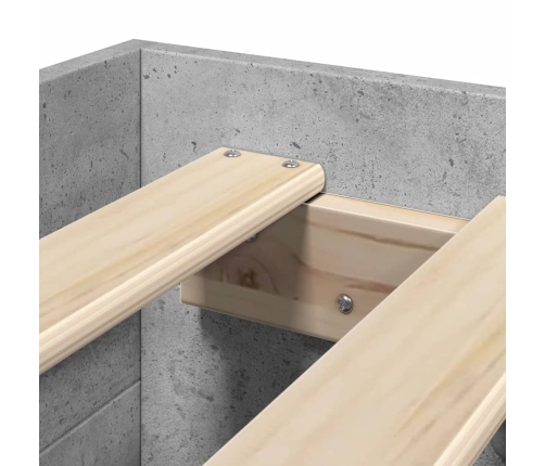 Estructura de cama madera de ingeniería gris hormigón 90x200cm